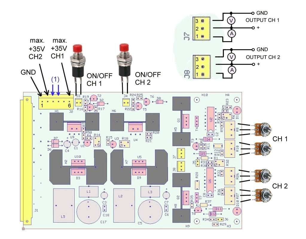 JPL-6267E - Two-channel regulated variable power supply 0...30V / 2x 3A